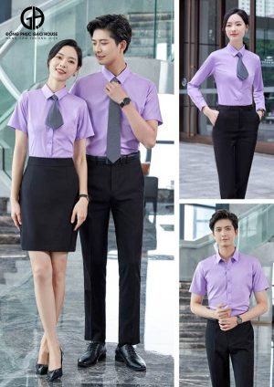 Đồng phục công sở sơ mi màu tím
