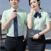 Áo đồng phục công sở sơ mi tone xanh dịu