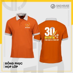 Đồng phục họp lớp màu cam phối trắng