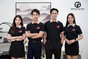 Mẫu áo đồng phục công ty màu đen cao cấp