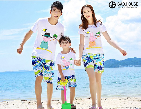 May đồng phục gia đình đi biển tại Đồng Nai 