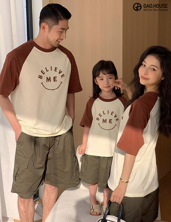 Áo gia đình tại Vĩnh Phúc cổ tròn