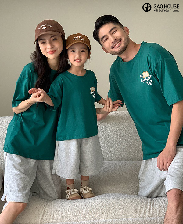 Áo thun gia đình cổ tròn tại Hà Nam