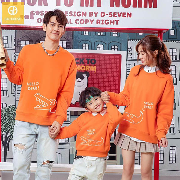 Đồng phục gia đình tại Quảng Ninh màu cam