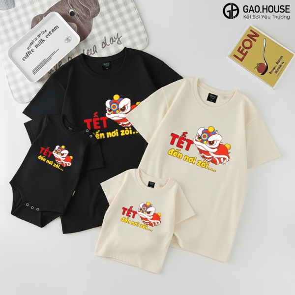 Mẫu áo đồng phục gia đình cổ tròn