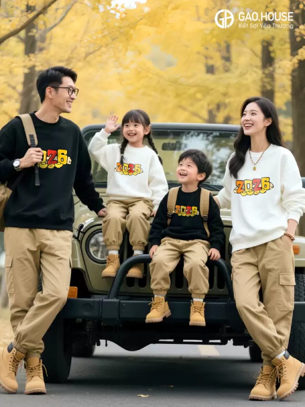 Mẫu áo đồng phục gia đình mùa đông ở Quảng Bình