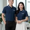 áo doanh nghiệp màu xanh than phối cổ sọc trắng