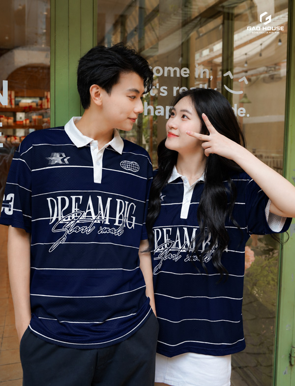 áo lớp polo xanh than