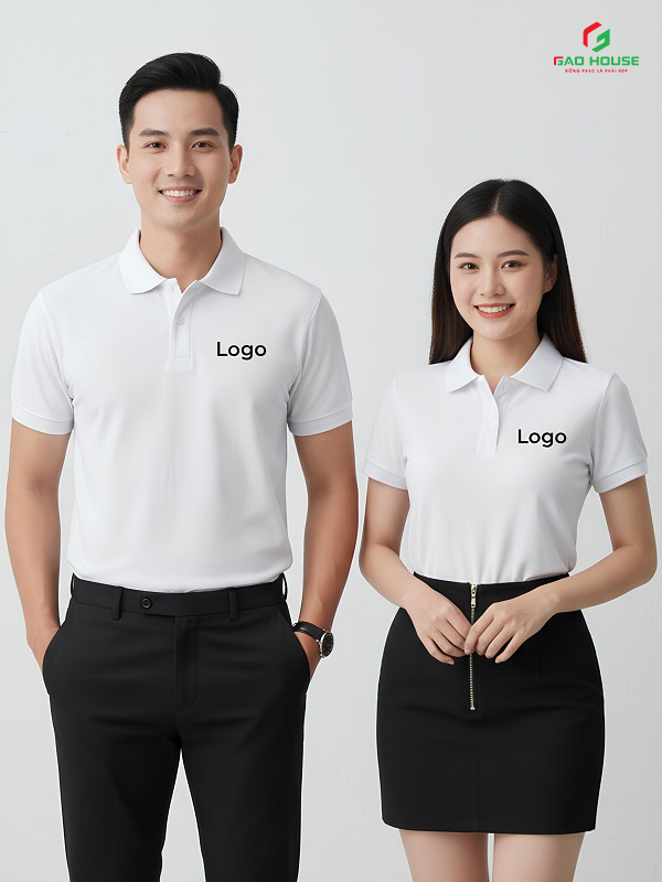 Áo polo doanh nghiệp màu trắng