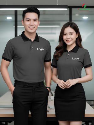 áo thun đồng phục công ty màu xám