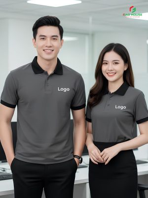 áo thun đồng phục công ty màu xám