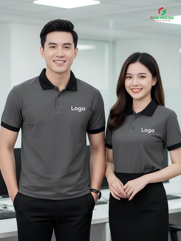 áo thun đồng phục công ty màu xám
