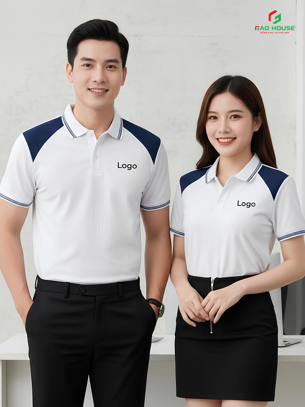 đồng phục doanh nghiệp màu trắng 3d