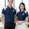 đồng phục doanh nghiệp màu xanh than phối vai trắng