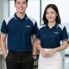 đồng phục doanh nghiệp màu xanh than phối vai trắng