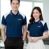 đồng phục doanh nghiệp màu xanh than phối vai trắng
