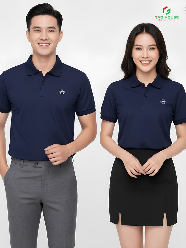 đồng phục polo công ty màu xanh than