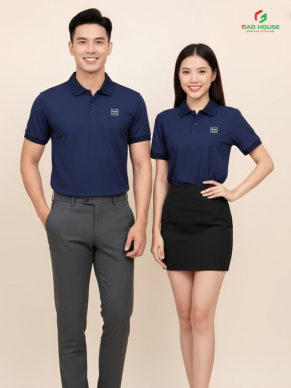 đồng phục polo công ty màu xanh than