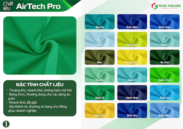 Vải AirTech Pro may đồng phục công ty