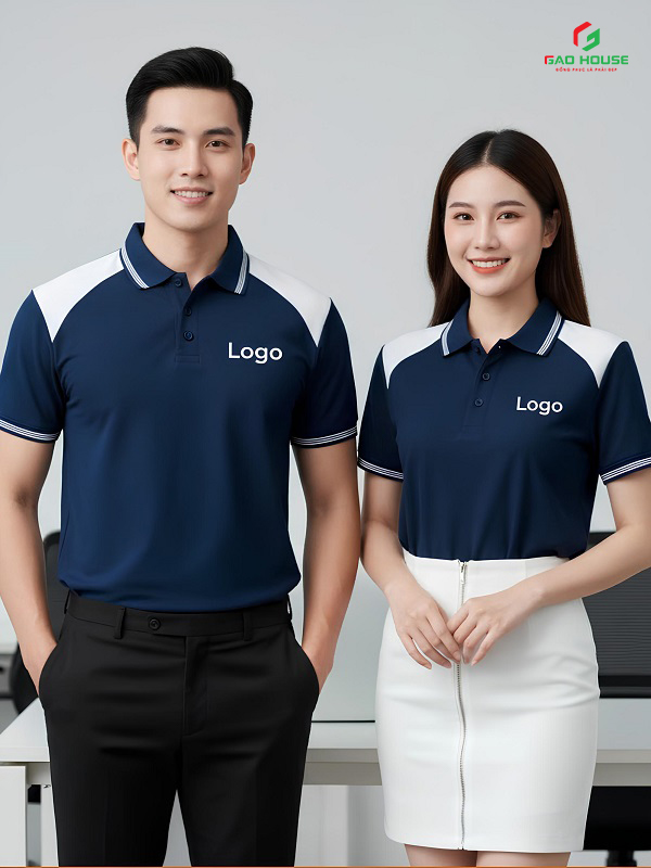 Áo polo đồng phục công ty màu xanh than