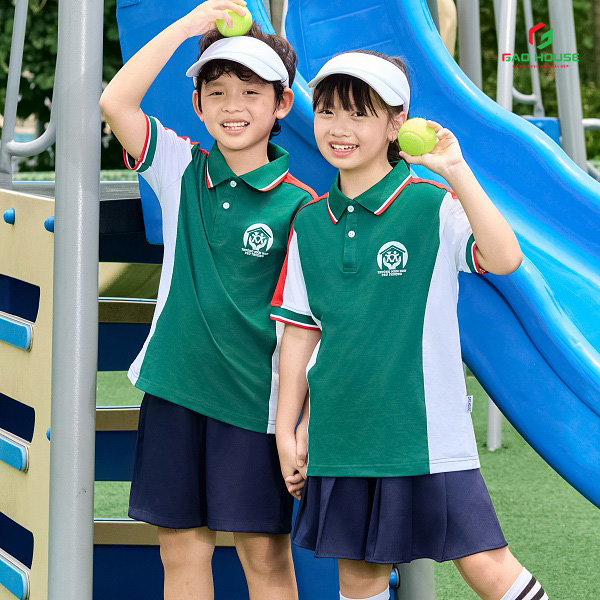 mẫu áo polo đồng phục mầm non