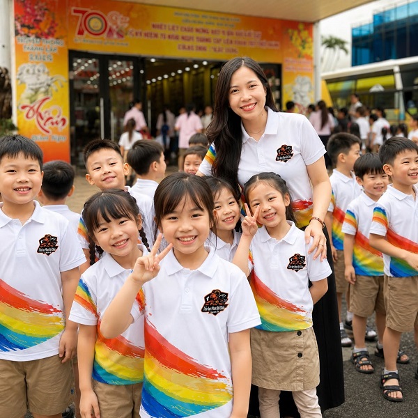 may áo đồng phục học sinh mầm non
